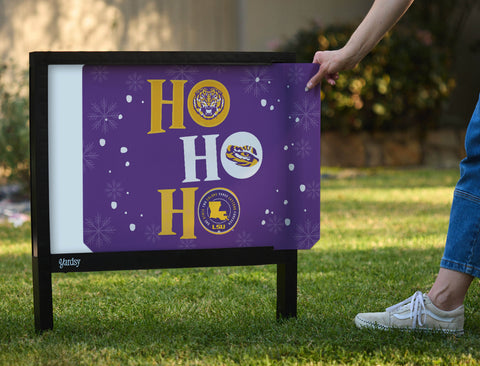 HO HO HO Purple LSU Yardsy Sign - Interchangeable