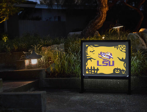 LSU Halloween Spooky Tigers Eye Yardsy Sign - Flat Feet