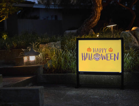 Happy Halloween Pumpkin Tiger LSU Yardsy Sign - Flat Feet