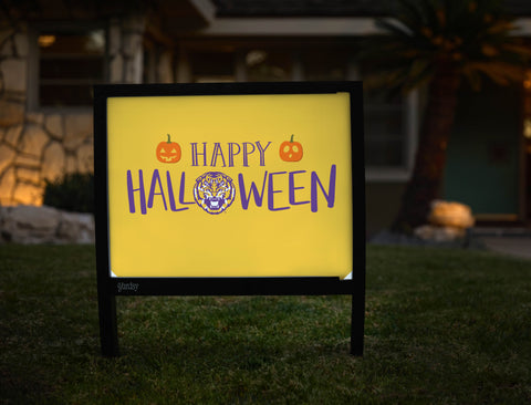 Happy Halloween Pumpkin Tiger LSU Yardsy Sign - Hero
