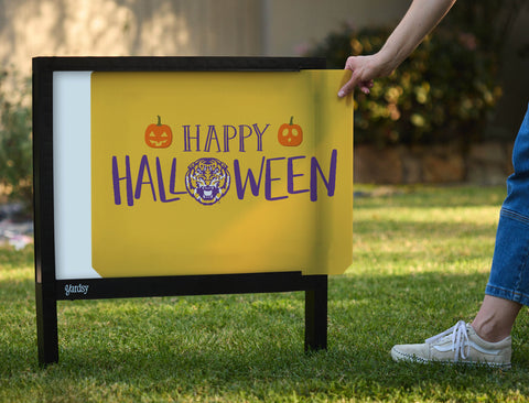 Happy Halloween Pumpkin Tiger LSU Yardsy Sign - Interchangeable