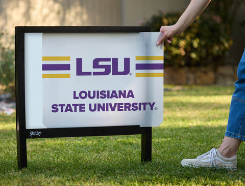 LSU Stripes White Yardsy Sign - Interchangeable