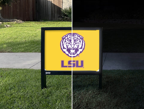 LSU Tiger Yellow Yardsy Sign - Day Night