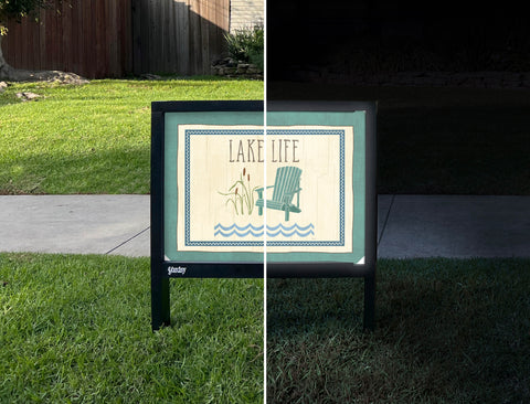 Lake Life Yardsy Sign - Day Night