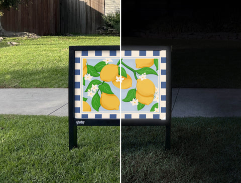 Lemons Yardsy Sign - Day Night