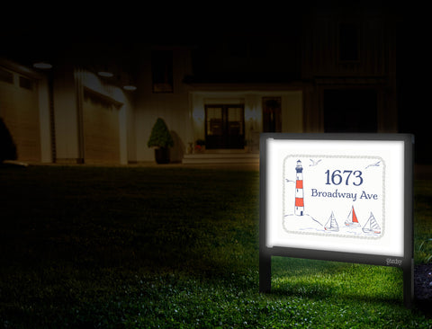 Lighthouse Address Custom Yardsy Sign