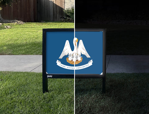 Louisiana State Flag Yardsy Sign - Day Night