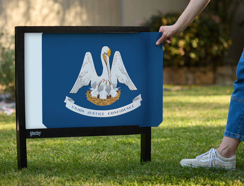 Louisiana State Flag Yardsy Sign - Interchangeable