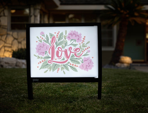 Love Floral Yardsy Sign - Hero