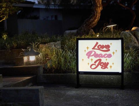 Love, Peace, Joy Yardsy Sign - Flat Feet