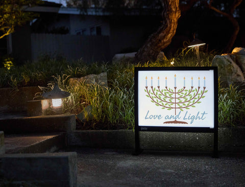 Love And Light Menorah Yeardsy Sign - Flat Feet