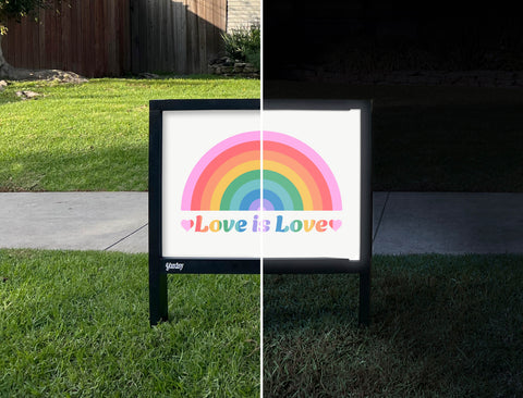 Love Is Love Yardsy Sign - Day Night