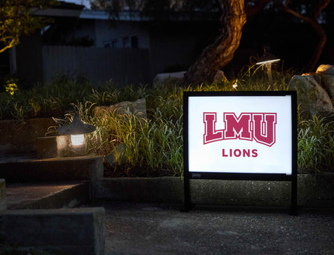 LMU Lions Mark Crimson Yardsy Sign - Flat Feet