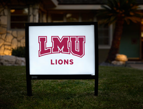 LMU Lions Mark Crimson Yardsy Sign - Hero