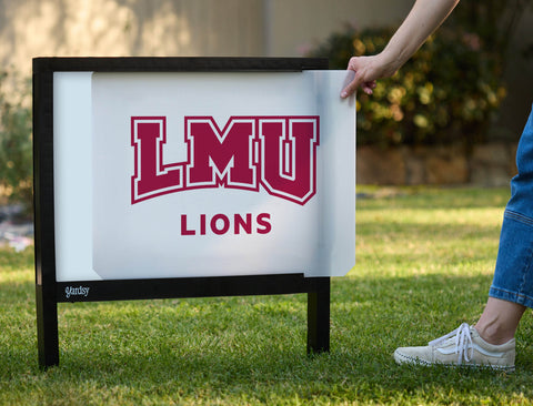 LMU Lions Mark Crimson Yardsy Sign - Interchangeable
