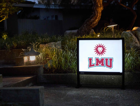 LMU Wordmark White Yardsy Sign - Flat Feet