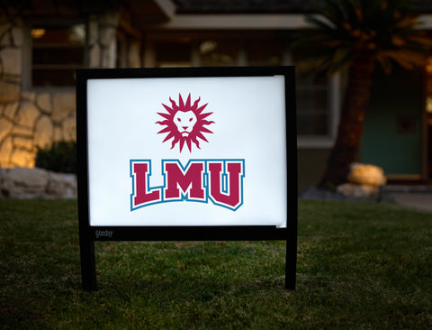 LMU Wordmark White Yardsy Sign - Hero