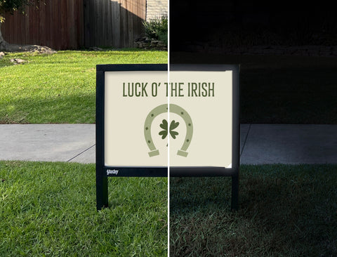Luck O' The Irish Yardsy Sign - Day Night