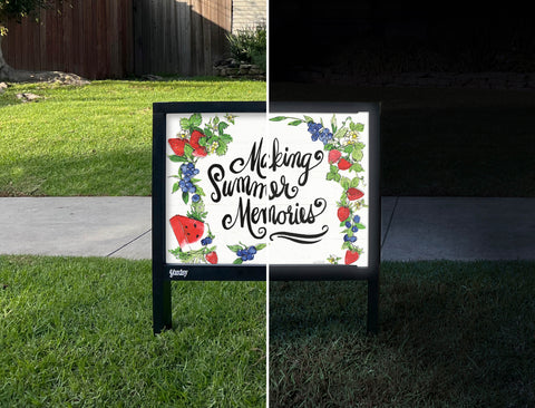 Making Summer Memories Garden Yardsy Sign - Day Night