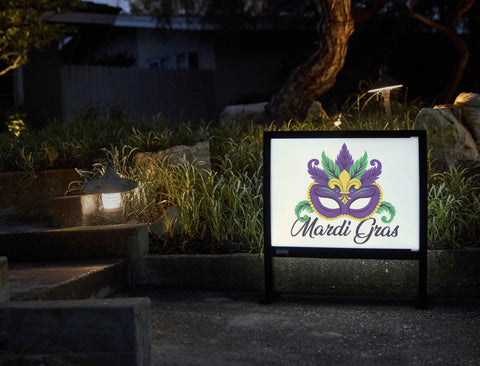 Mardi Gras Mask Yardsy Sign - Flat Feet