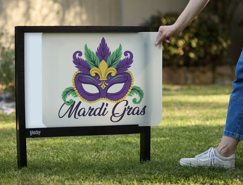Mardi Gras Mask Yardsy Sign - Interchangeable
