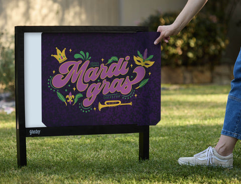 Mardi Gras Yardsy Sign - Interchangeable