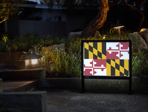 Maryland State Flag Yardsy Sign - Flat Feet