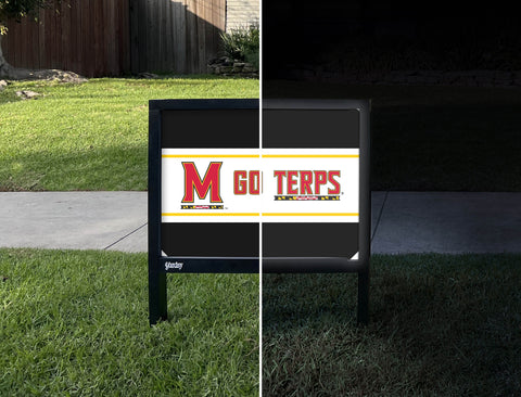 Maryland Go Terps Black Yardsy Sign - Day Night