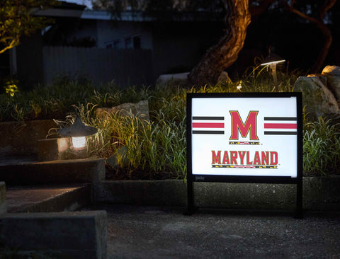 Maryland M Stripes White Yardsy Sign - Flat Feet