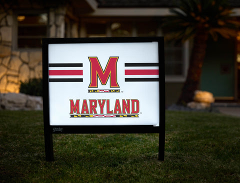 Maryland M Stripes White Yardsy Sign - Hero