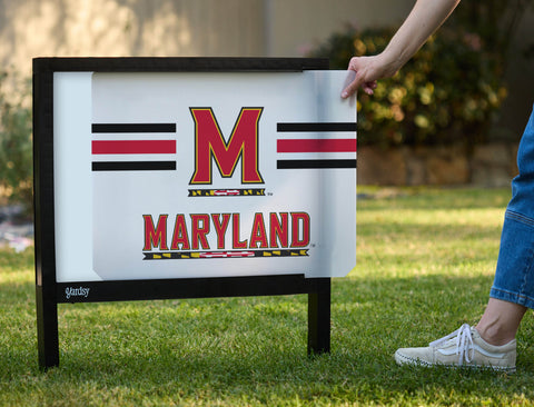 Maryland M Stripes White Yardsy Sign - Interchangeable