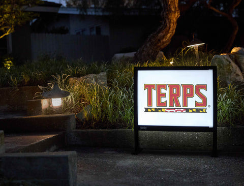 Maryland Terps Mark White Yardsy Sign - Flat Feet