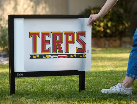 Maryland Terps Mark White Yardsy Sign - Interchangeable