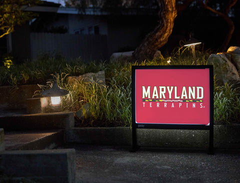 Maryland Terrapins Wordmark Red Yardsy Sign - Flat Feet