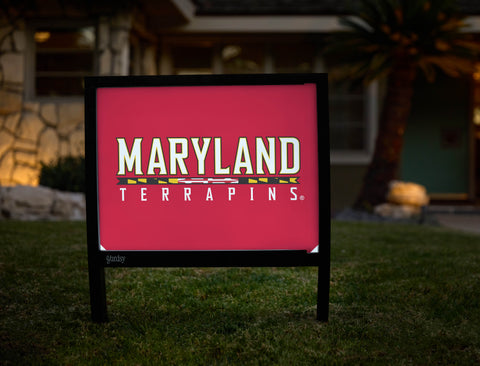 Maryland Terrapins Wordmark Red Yardsy Sign - Hero