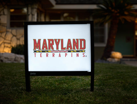 Maryland Terrapins Wordmark White Yardsy Sign - Hero