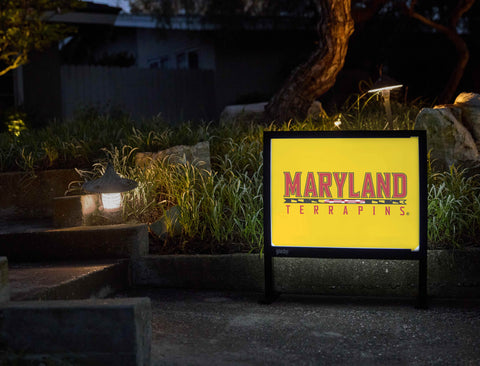 Maryland Terrapins Wordmark Yellow Yardsy Sign - Flat Feet