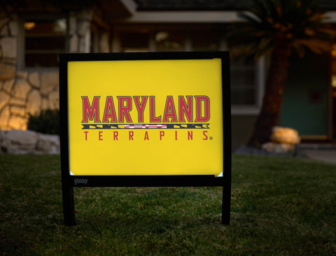 Maryland Terrapins Wordmark Yellow Yardsy Sign - Hero