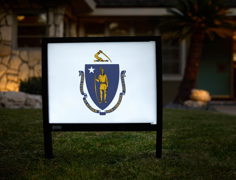 Massachusetts State Flag Yardsy Sign - Hero