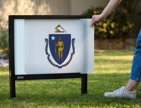 Massachusetts State Flag Yardsy Sign - Interchangeable