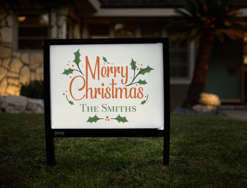 Merry Christmas Holly Custom Yardsy Sign - Hero