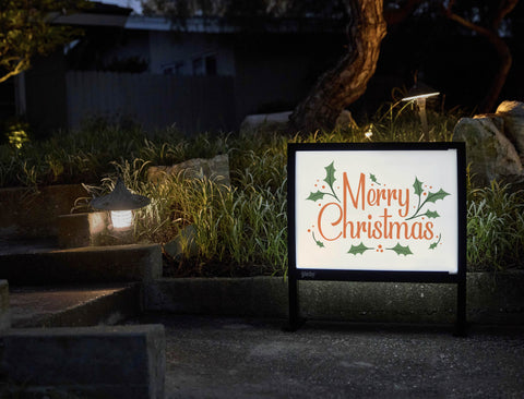 Merry Christmas Holly Yardsy Sign - Flat Feet