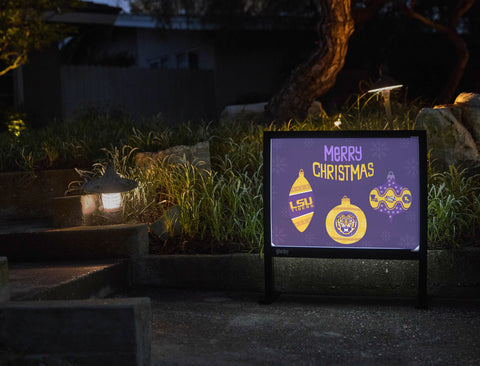 Merry Christmas LSU Ornaments Holiday Yardsy Sign - Flat Feet