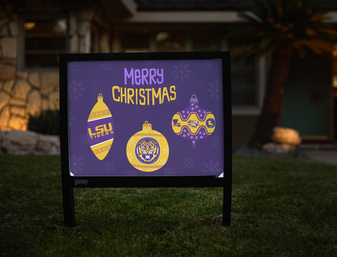 Merry Christmas LSU Ornaments Holiday Yardsy Sign - Hero