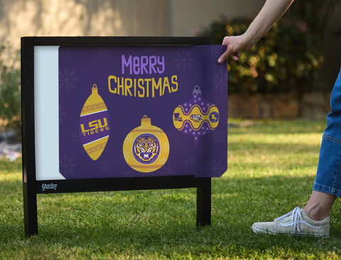 Merry Christmas LSU Ornaments Holiday Yardsy Sign - Interchangeable