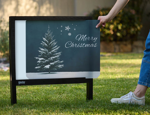 Merry Christmas Lonely Tree Yardsy Sign - Interchangeable