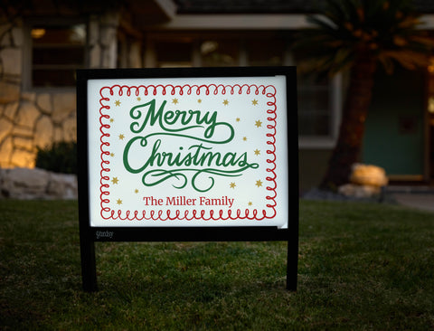 Merry Christmas Script Custom Yardsy Sign - Hero