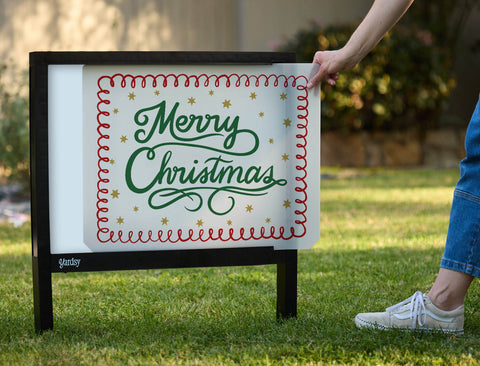 Merry Christmas Script Yardsy Sign - Interchangeable