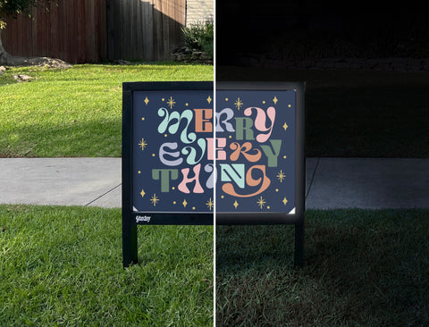 Merry Everything Yardsy Sign - Day Night