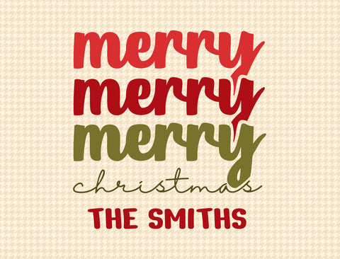 Merry Merry Merry Christmas Custom Yardsy Sign